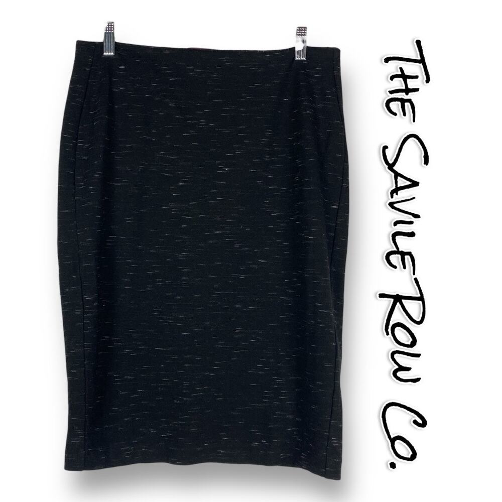 The Savile Row Co Scratched Marble Space Dye Pencil Skirt Black Womens Size 10